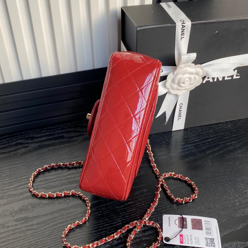 Chanel Patent Leather Mini Flap Bag AS2431 Red