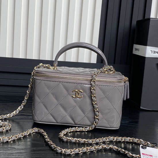 Chanel Patent Leather Vanity Case AP2199 Grey