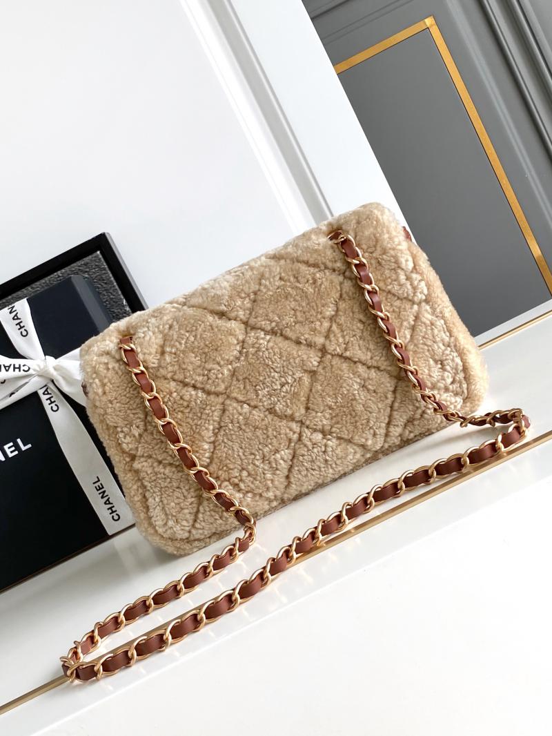 Chanel Shearling Lambskin Flap Bag AS5149 Beige