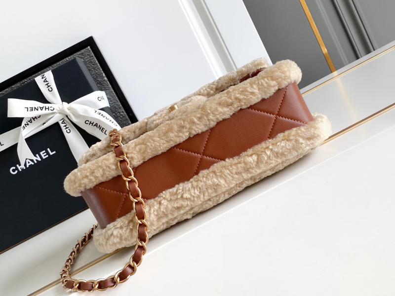 Chanel Shearling Lambskin Flap Bag AS5149 Beige