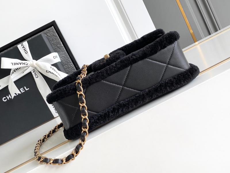 Chanel Shearling Lambskin Flap Bag AS5149 Black