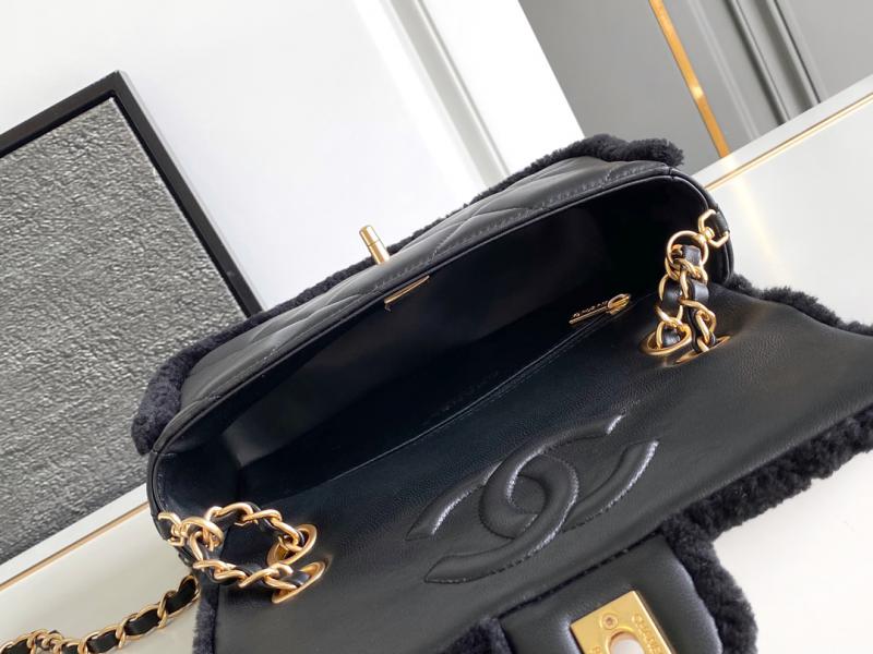 Chanel Shearling Lambskin Flap Bag AS5149 Black