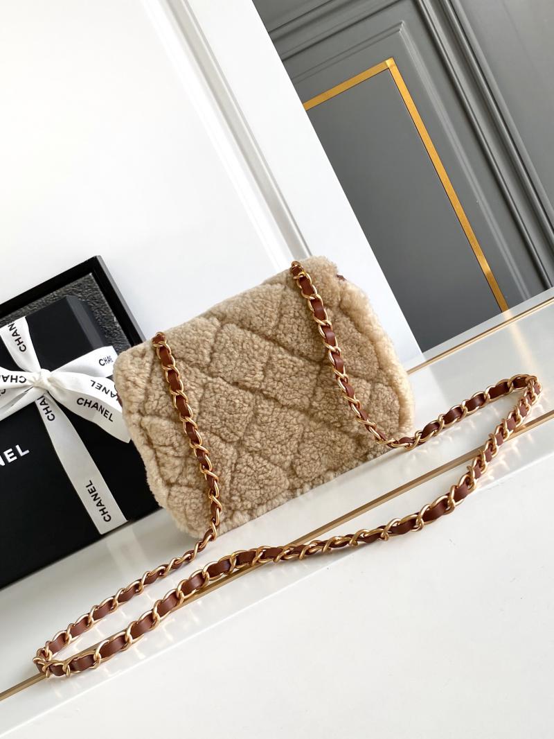 Chanel Shearling Lambskin Mini Flap Bag AS5148 Beige