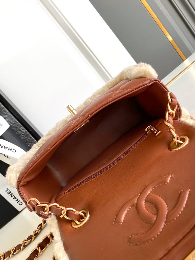 Chanel Shearling Lambskin Mini Flap Bag AS5148 Beige