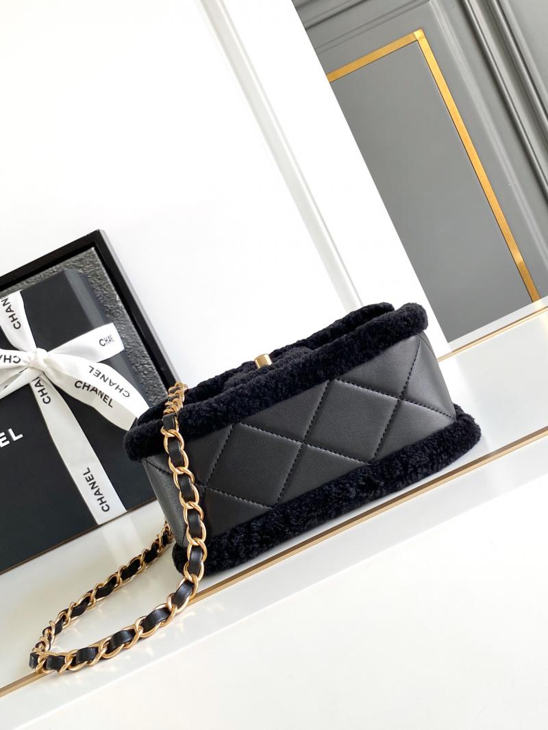 Chanel Shearling Lambskin Mini Flap Bag AS5148 Black