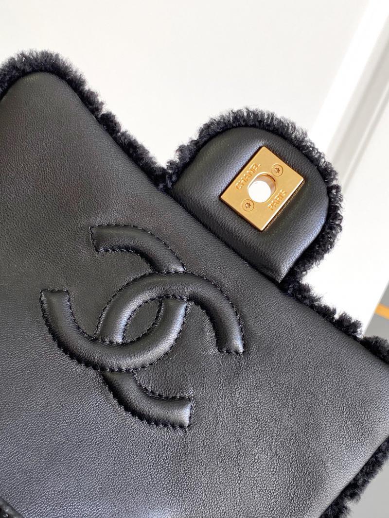 Chanel Shearling Lambskin Mini Flap Bag AS5148 Black