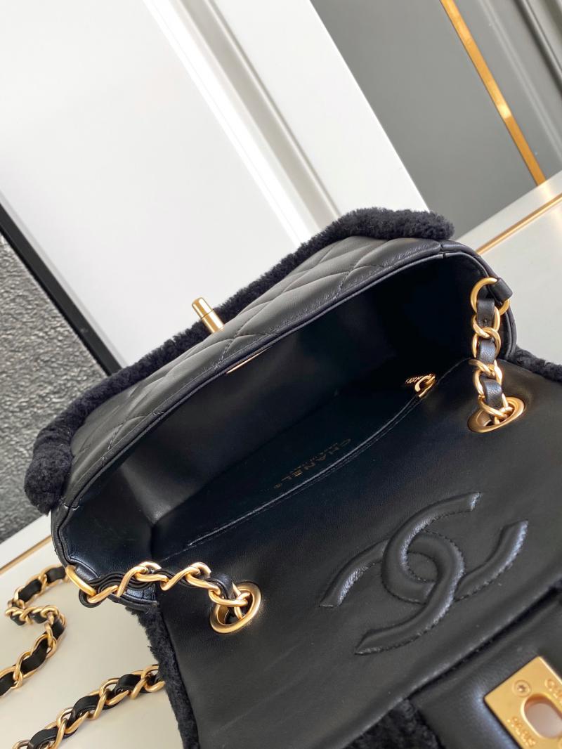 Chanel Shearling Lambskin Mini Flap Bag AS5148 Black