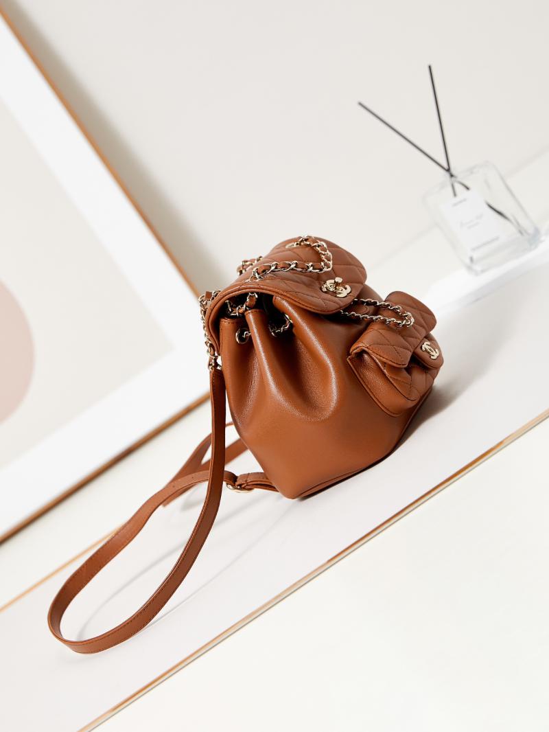 Chanel Small Duma Drawstring Backpack AS2908 Brown