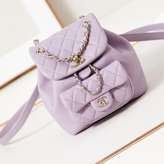 Chanel Small Duma Drawstring Backpack AS2908 Purple