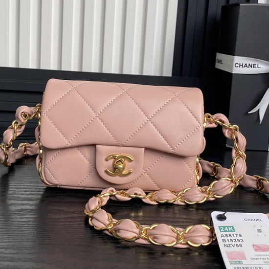 Mini Chanel Lambskin Flap Bag AS5175 Pink