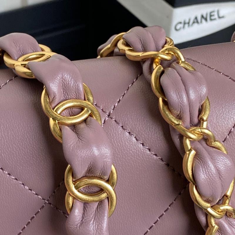 Mini Chanel Lambskin Flap Bag AS5175 Purple