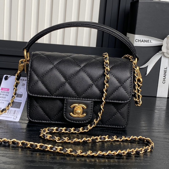 Mini Flap Bag with Top Handle AS5164 Black