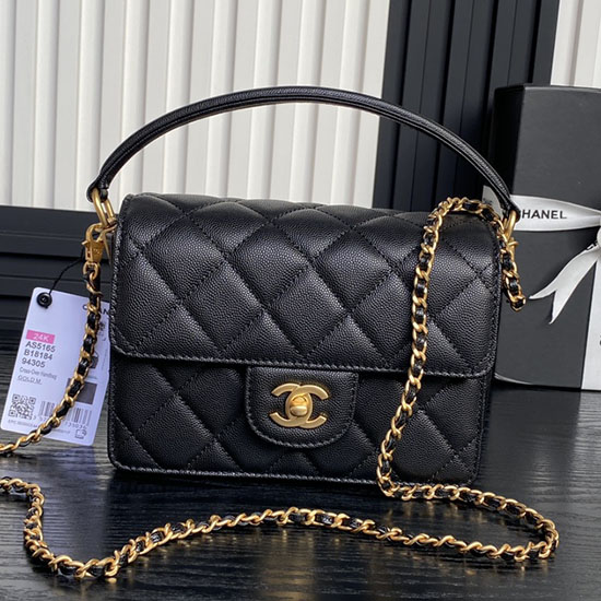 Mini Flap Bag with Top Handle AS5165 Black