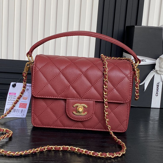 Mini Flap Bag with Top Handle AS5165 Red