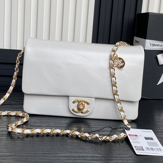 Small Chanel Flap Bag AS5186 White