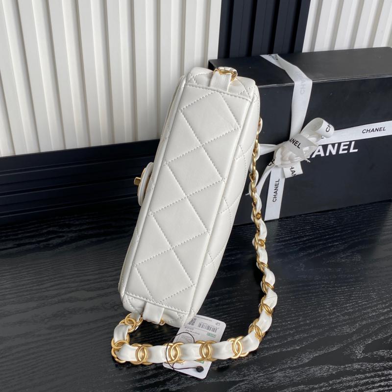 Small Chanel Lambskin Flap Bag AS5176 White