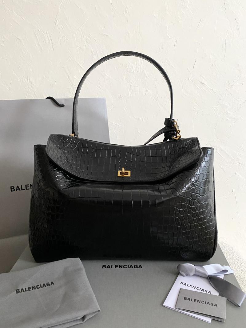 Balenciaga Rodeo Large Handbag Crocodile Embossed B789744