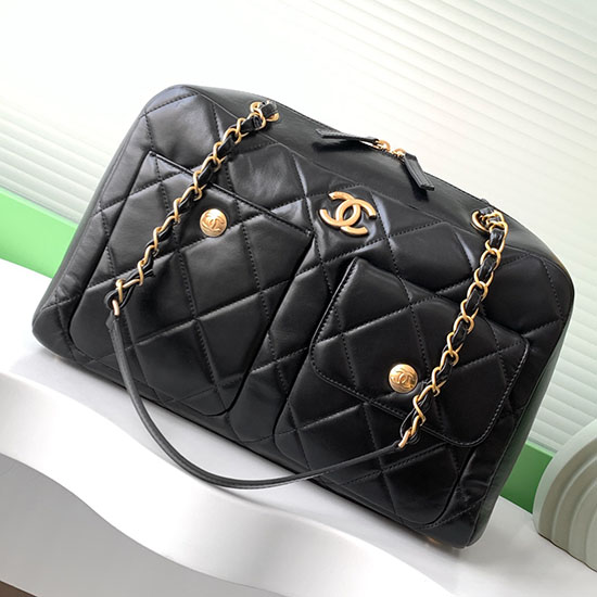 Chanel Calfskin Bowling Bag AS4933 Black