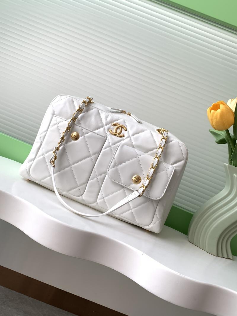 Chanel Calfskin Bowling Bag AS4933 White