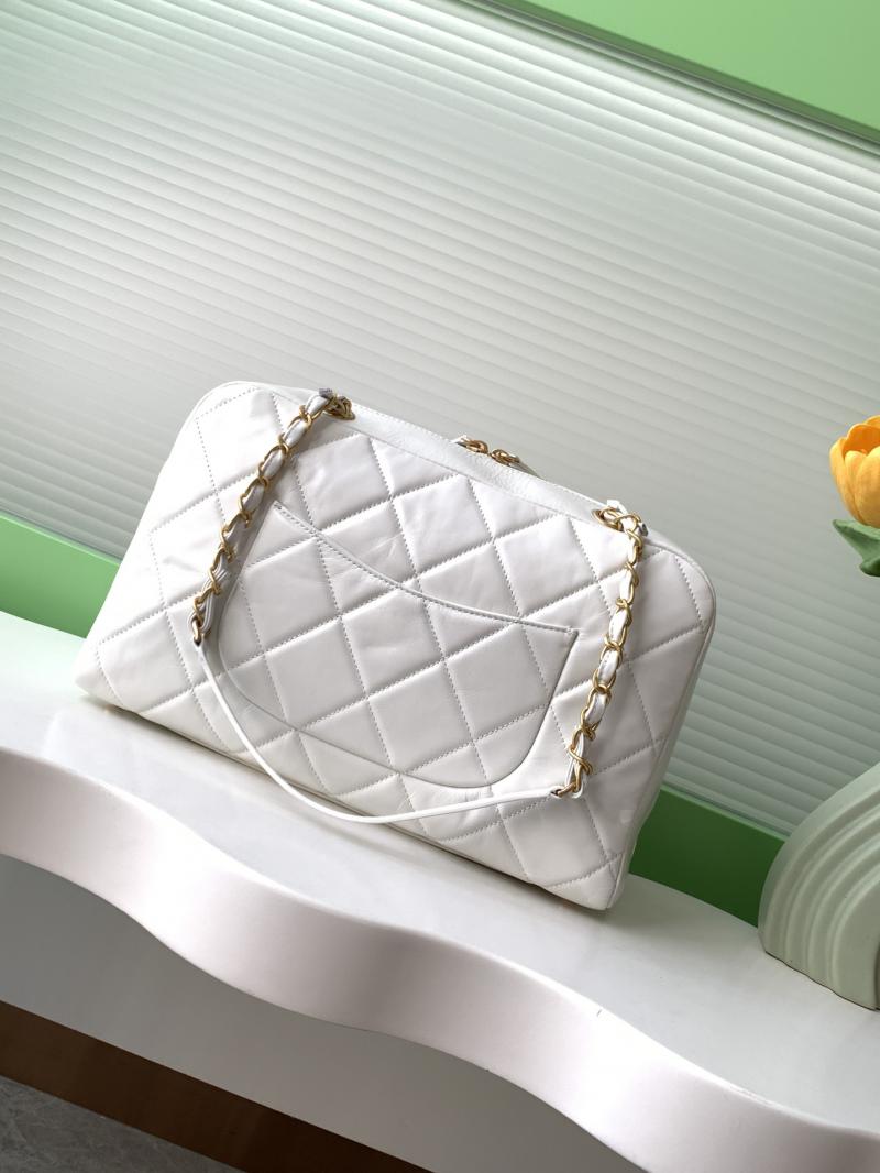 Chanel Calfskin Bowling Bag AS4933 White