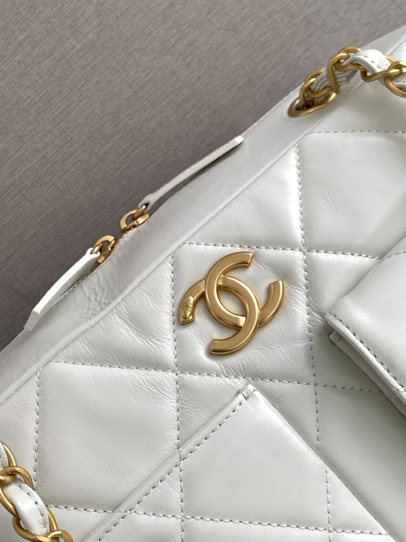 Chanel Calfskin Bowling Bag AS4933 White