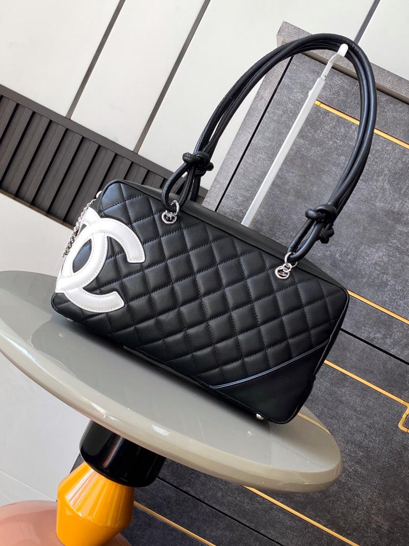 Chanel Cambon Ligne Bowler Bag A0506 Black and White