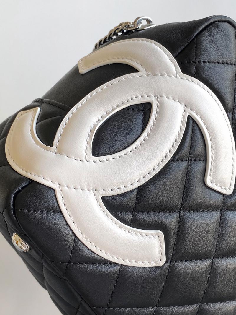 Chanel Cambon Ligne Bowler Bag A0506 Black and White