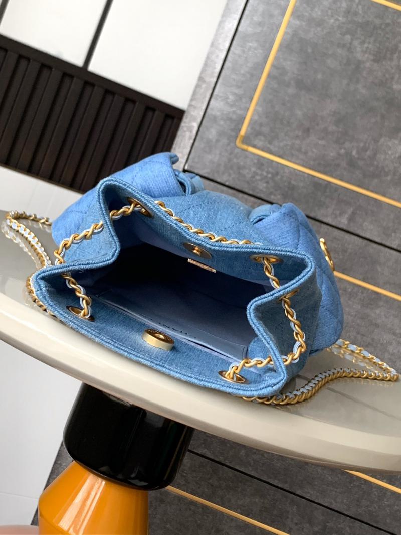 Chanel Denim Backpack Blue AS5310