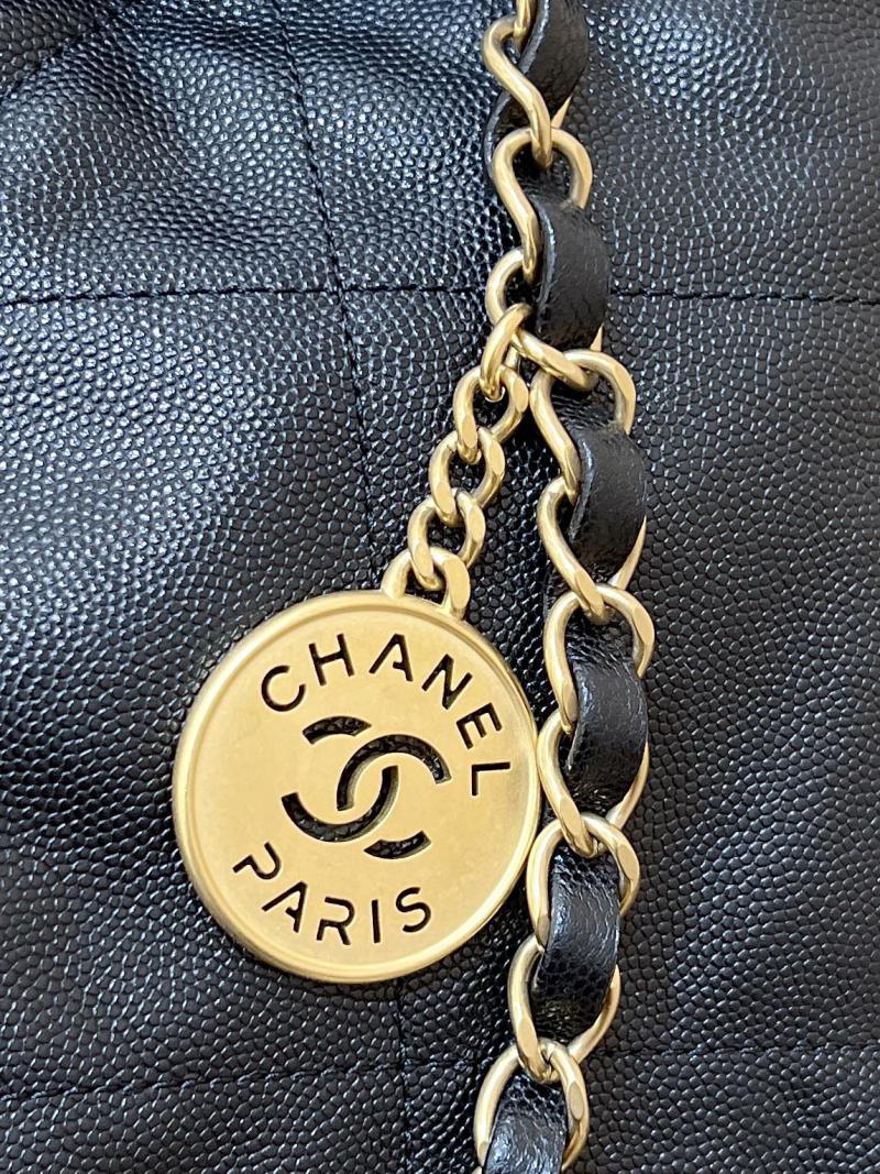 Small Chanel Grained Calfskin 22 Handbag AS3260 Black