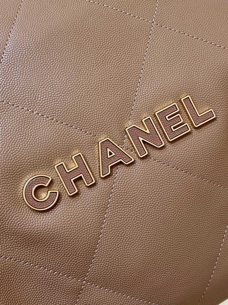 Small Chanel Grained Calfskin 22 Handbag AS3260 Brown