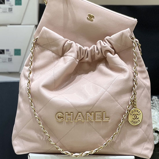 Small Chanel Grained Calfskin 22 Handbag AS3260 Pink