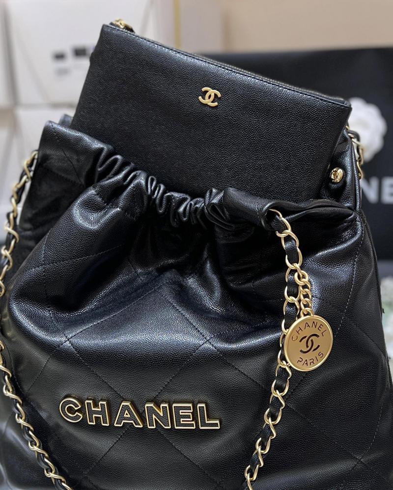 Chanel Grained Calfskin 22 Handbag AS3261 Black