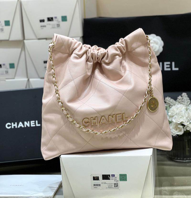 Chanel Grained Calfskin 22 Handbag AS3261 Pink