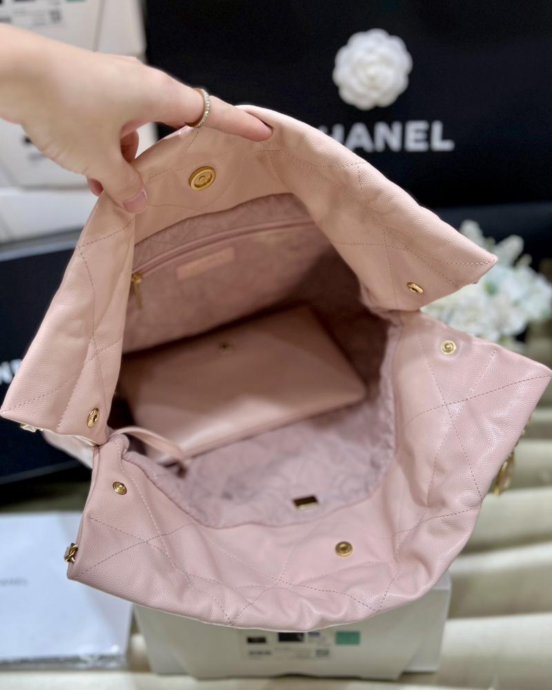 Chanel Grained Calfskin 22 Handbag AS3261 Pink