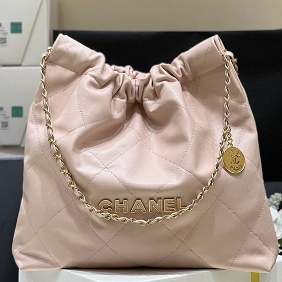 Chanel Grained Calfskin 22 Handbag AS3261 Pink