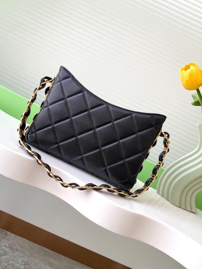 Chanel Lambskin Hobo Bag Black AS5177