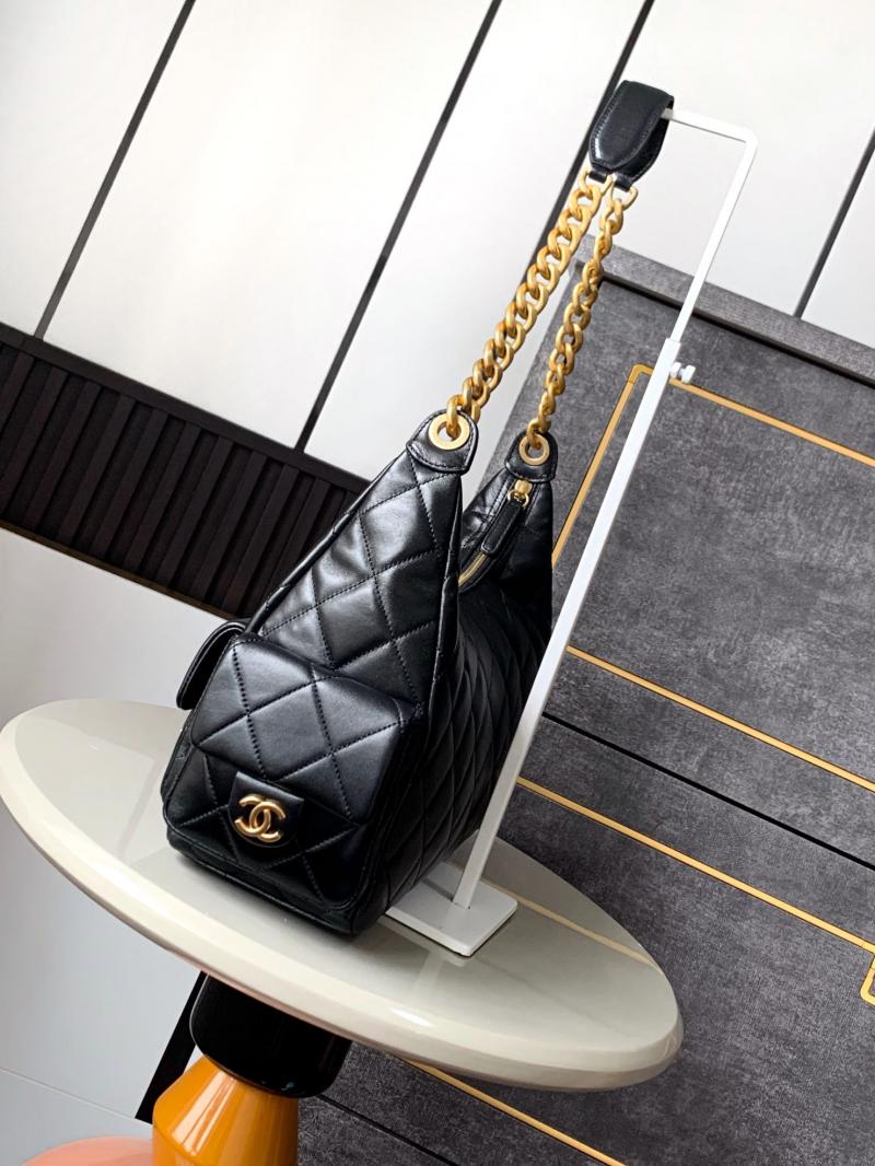 Chanel Lambskin Large Hobo Bag Black AS24251