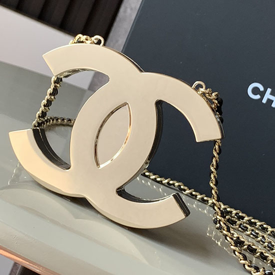 Chanel Logo Purse A54951 Gold