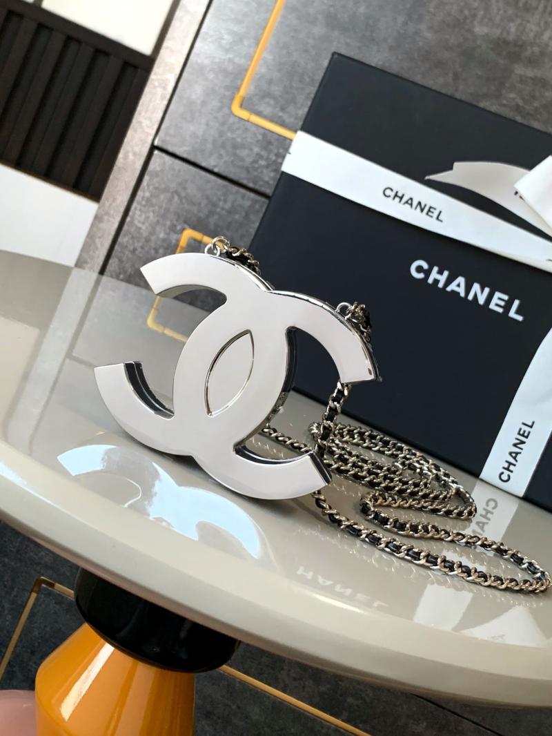 Chanel Logo Purse A54951 Silver