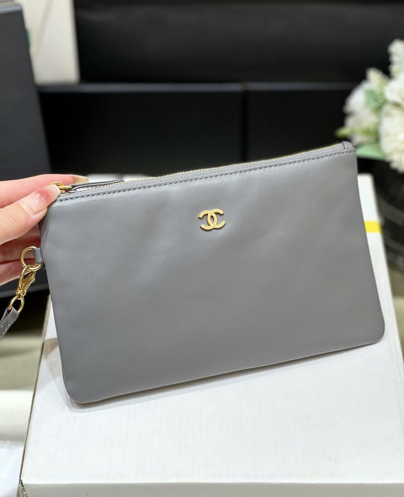 Chanel Shiny Calfskin 22 Handbag AS3261 Grey