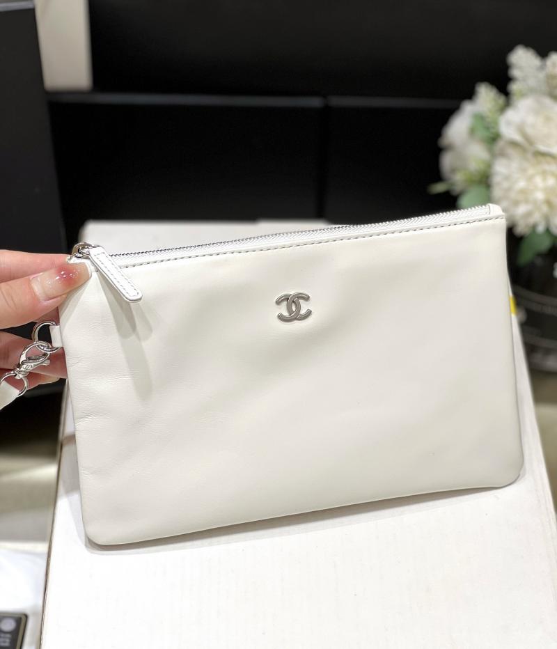 Chanel Shiny Calfskin 22 Handbag AS3261 White with Silver