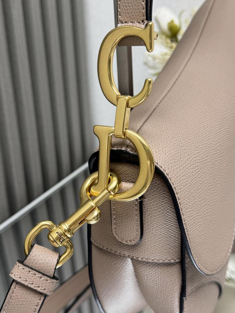 Dior Grained Calfskin Saddle Bag With Strap M0455 Beige