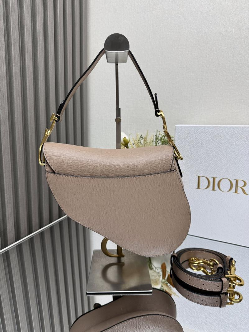 Dior Grained Calfskin Saddle Bag With Strap M0455 Beige