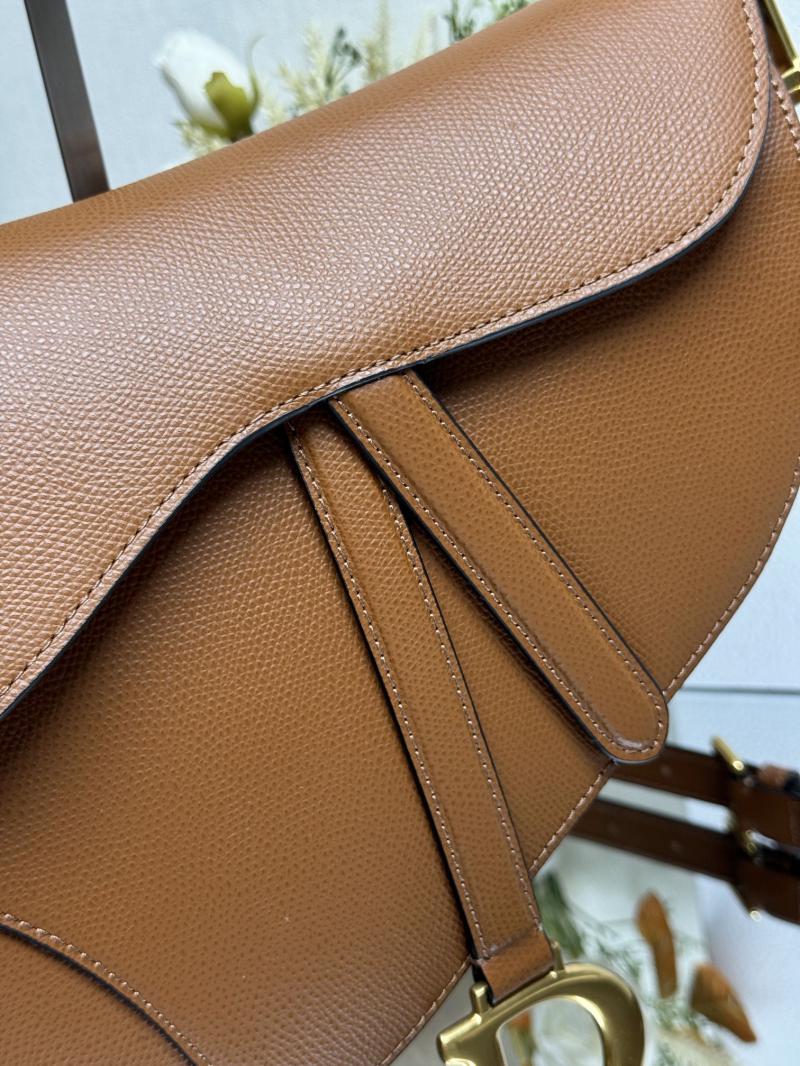 Dior Grained Calfskin Saddle Bag With Strap M0455 Camel