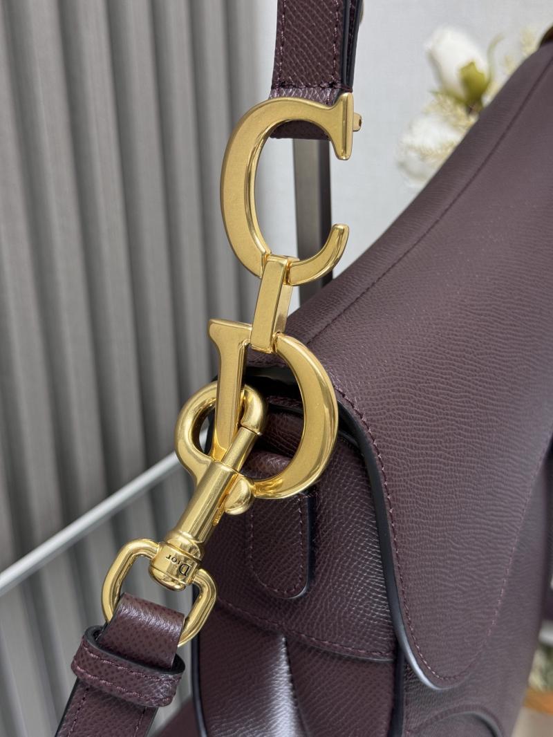 Dior Grained Calfskin Saddle Bag With Strap M0455 Dark Burgundy