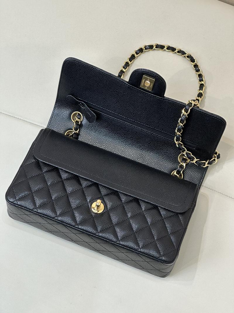 Medium Chanel Caviar Flap Bag A01112 Black with Gold