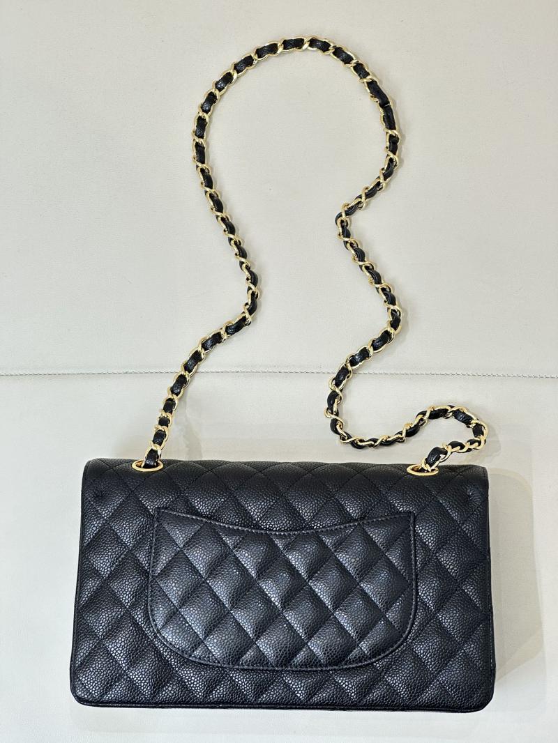 Medium Chanel Caviar Flap Bag A01112 Black with Gold