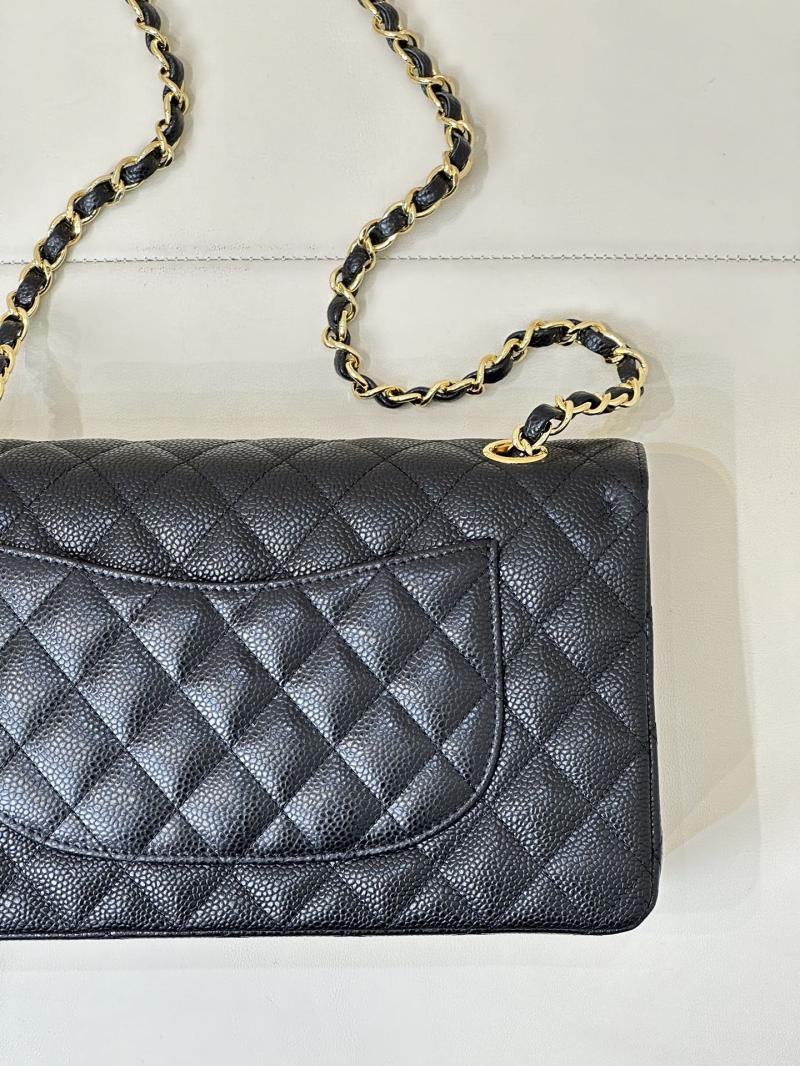 Medium Chanel Caviar Flap Bag A01112 Black with Gold