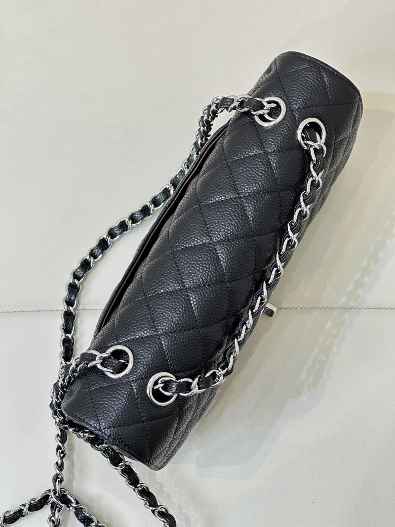 Medium Chanel Caviar Flap Bag A01112 Black with Silver