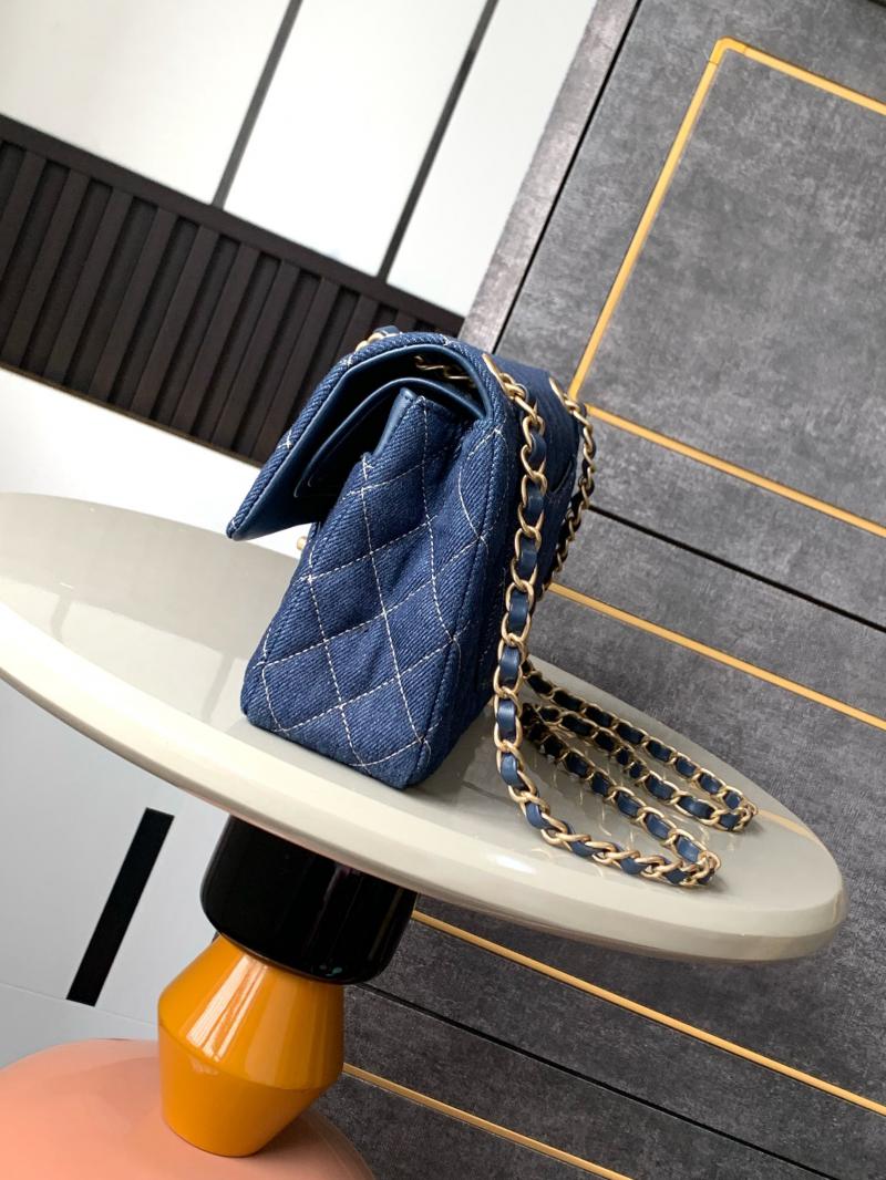 Medium Chanel Denim Flap Bag Blue A01112